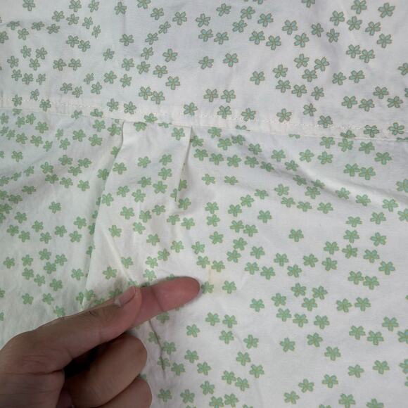 Katin Button Shirt Mens Large White Green Floral Short Sleeve Hawaiian Pocket - Picture 6 of 9